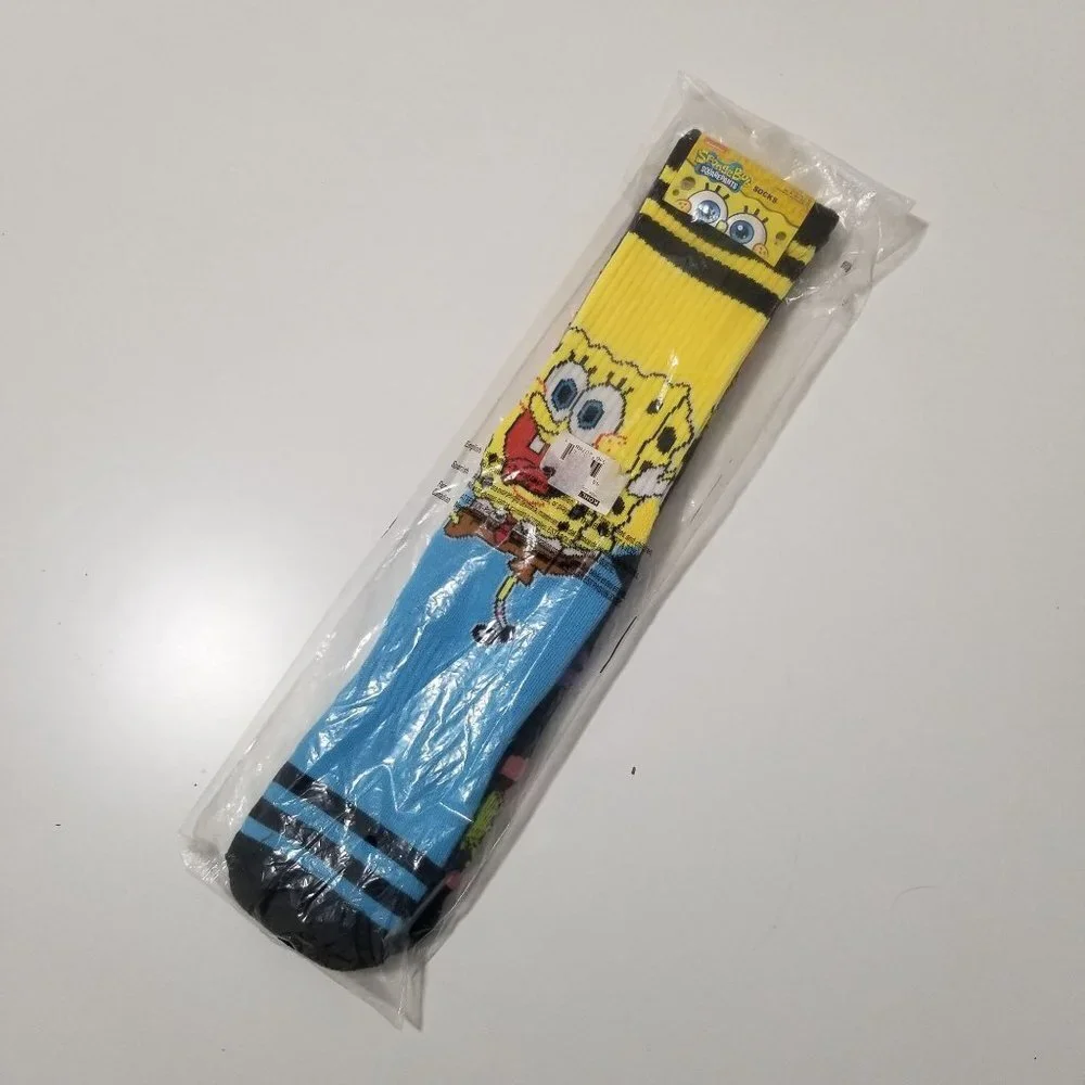 NWT Nickelodeon Sponge Bob Square Pants 2-Pairs UNISEX Casual Crew Socks Size 6-